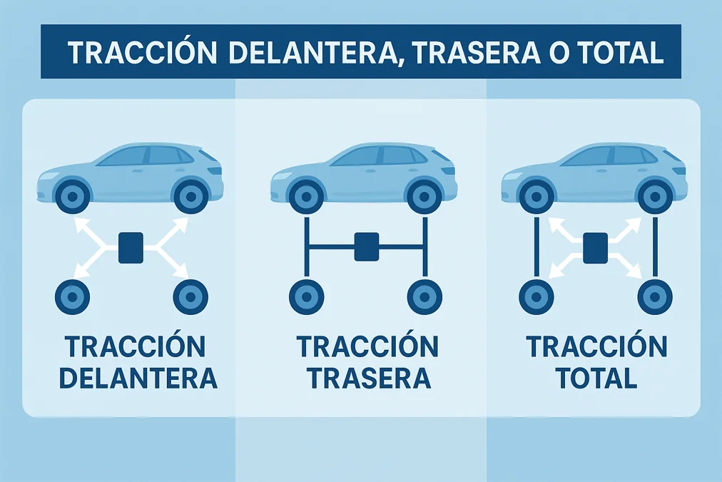 Tracción delantera, trasera o total: diferencias y cuál es mejor para ti